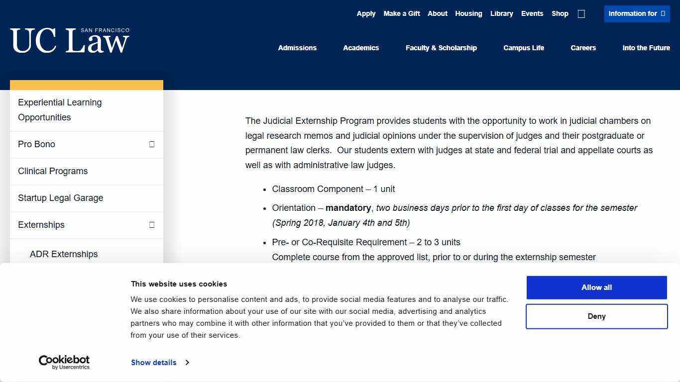 Judicial Externships - UC Law San Francisco (Formerly UC Hastings)