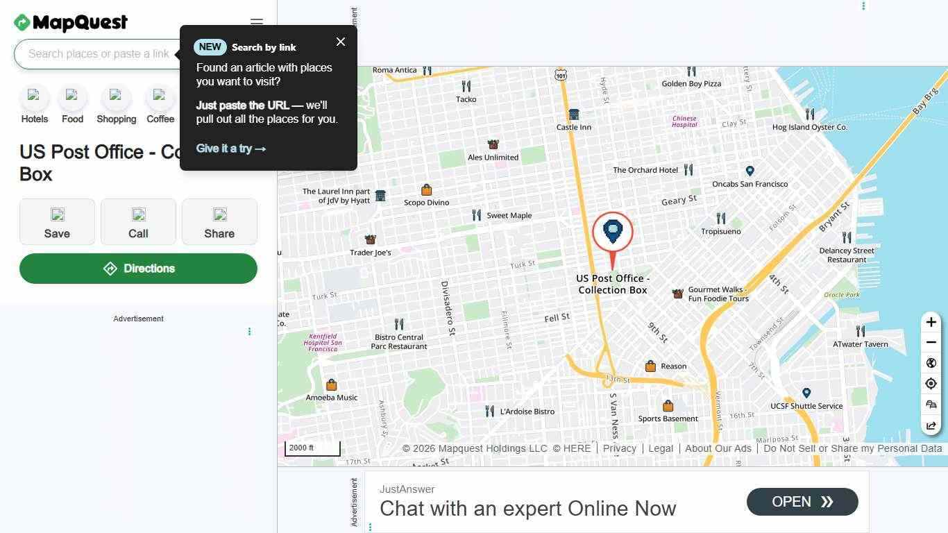 US Post Office - Collection Box, 350 McAllister St, San Francisco, CA 94102, US - MapQuest