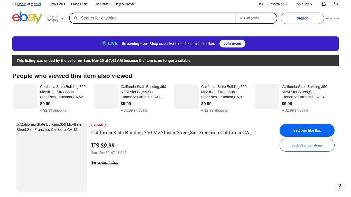 California State Building,350 McAllister Street,San Francisco,California,CA,12 | eBay