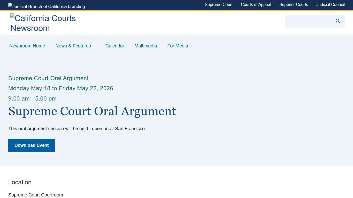 Supreme Court Oral Argument | California Courts Newsroom